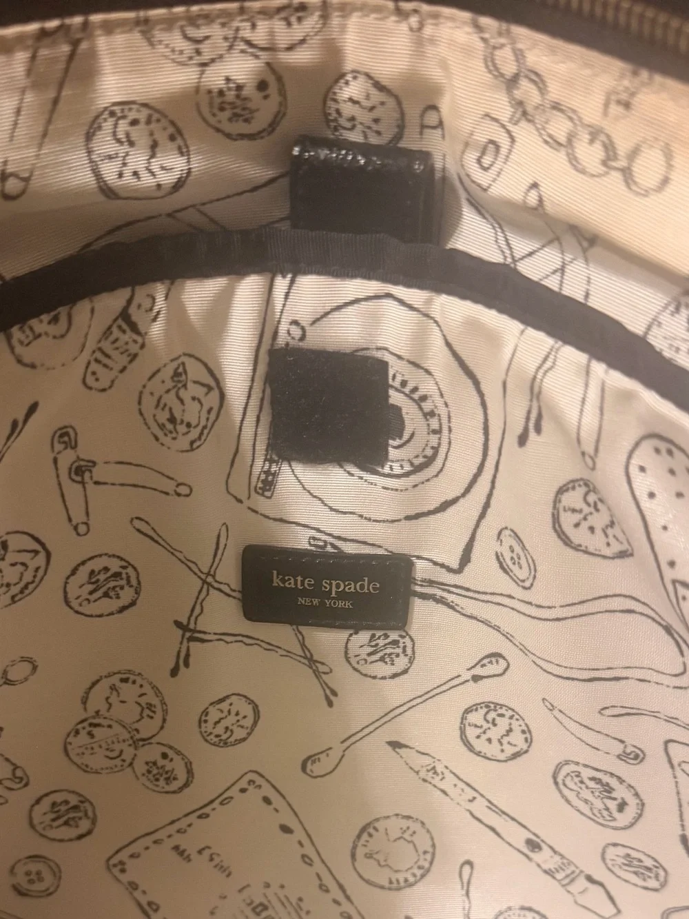 kate spade Black Nylon Laptop Tote with Patent Trim